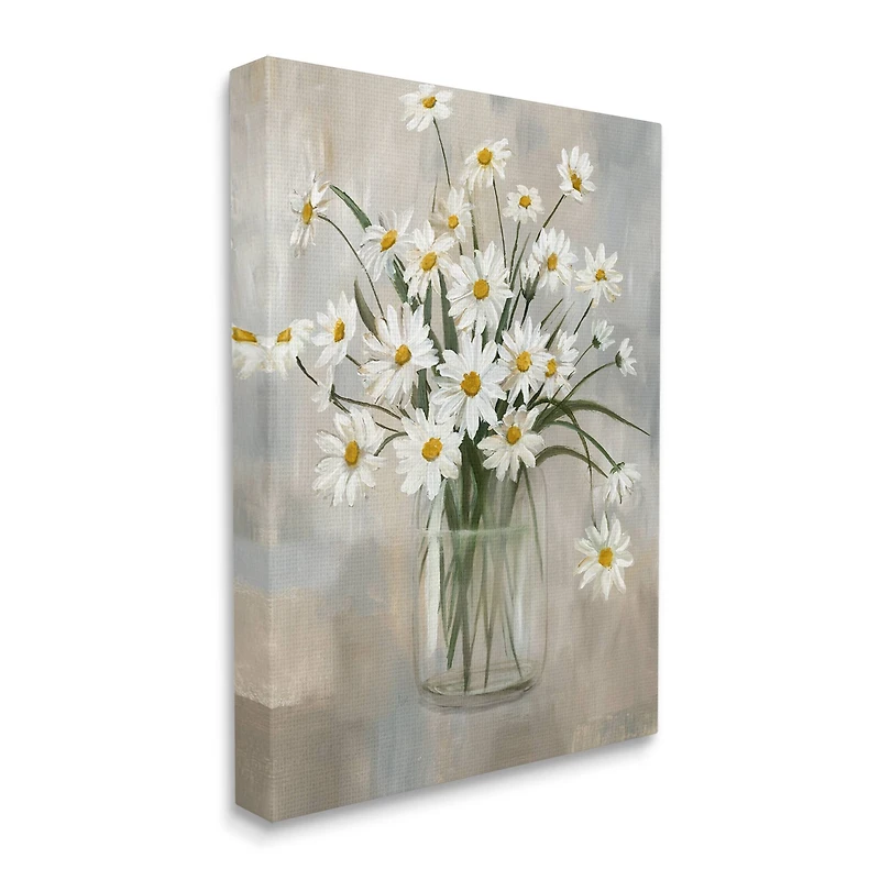 Stupell Industries Daisy Bloom Bouquet Potted Flowers Abstract Pattern Canvas Wall Art