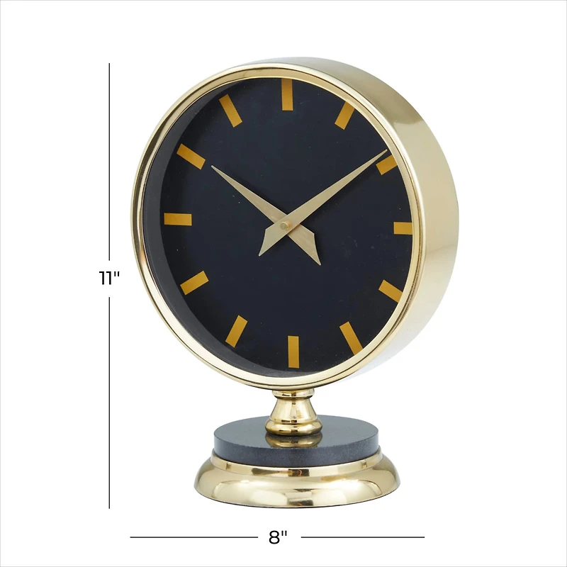 The Novogratz Gold Modern Abstract Clock, 8" x 5" x 11"