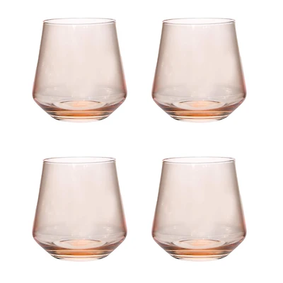 Hello Honey® 12oz. Blush Round Drinking Glasses, 4ct.