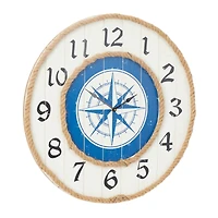 Blue MDF Nautical Wall Clock 24" x 24" x 2"