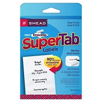 Smead® Erasable SuperTab® White File Folder Labels, 2 Packs of 160