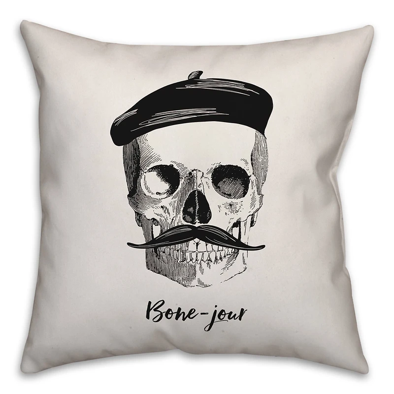 Bone-jour Spun Poly Throw Pillow