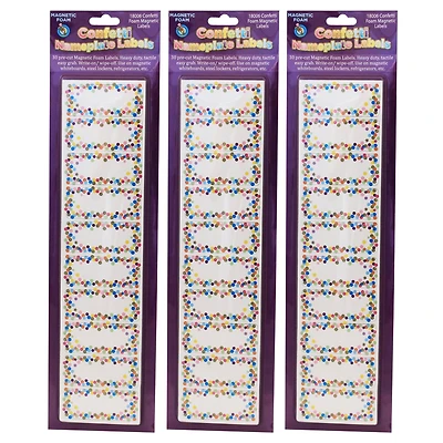 Ashley Productions Confetti Magnetic Die-Cut Small Foam Nameplates & Labels, 3 Packs of 30