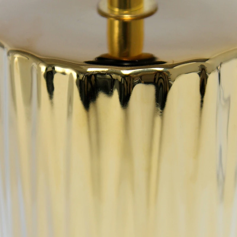 Simple Designs 11.5" Ruffled Metallic Gold Capsule Table Lamp