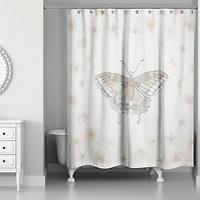 Butterfly & Floral Shower Curtain