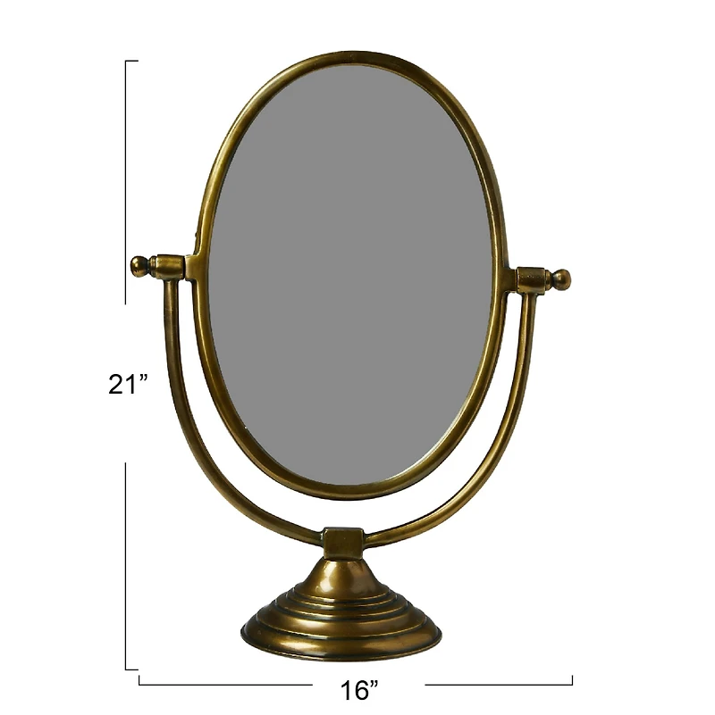 Hello Honey® Brass Finish Framed Mirror on Swivel Stand