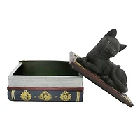 4.5" Black Cat with Books Tabletop Décor by Ashland®