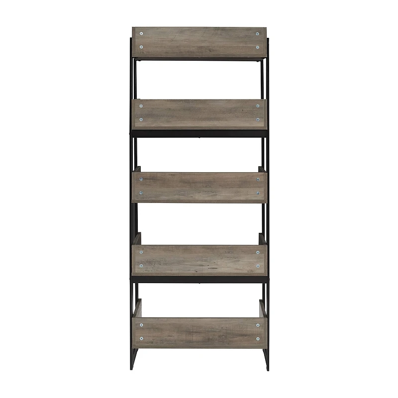 Walker Edison 64" Graywash 5-Shelf Bookshelf