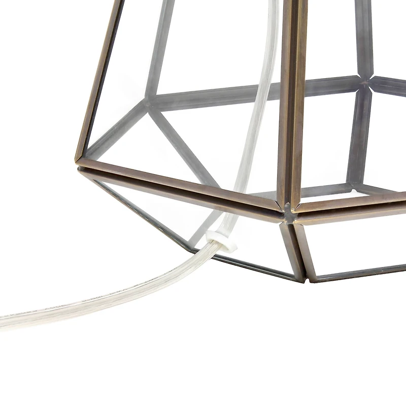 Lalia Home 18" Transparent Triagonal Brass Table Lamp