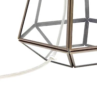 Lalia Home 18" Transparent Triagonal Brass Table Lamp