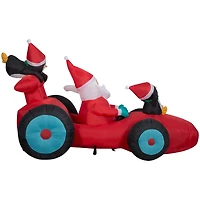 7.5ft. Airblown® Inflatable Santa in Racecar with Penguins
