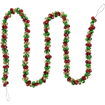 5ft. Green & Red Festive Jingle Bell Garland