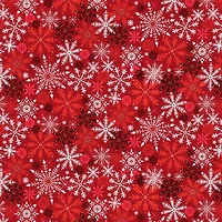 Fabric Editions Red Snowflakes Cotton Fabric