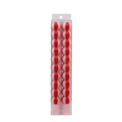 11.25" Red & White Peppermint Unscented Taper Candles, 2ct. by Ashland®
