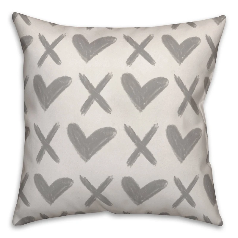XO Hearts Throw Pillow