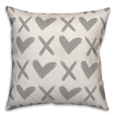 XO Hearts Throw Pillow