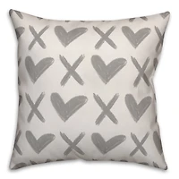 XO Hearts Throw Pillow
