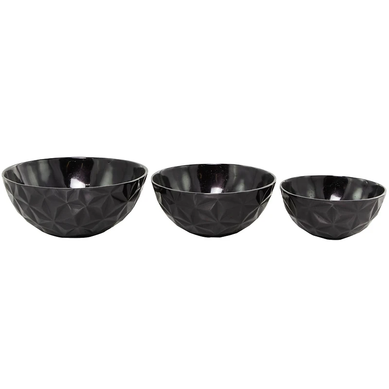 The Novogratz Metal Faceted Decorative Bowl Set