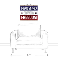 20" Red, White & Blue Independence Bravery Freedom Teak Hanging Canvas