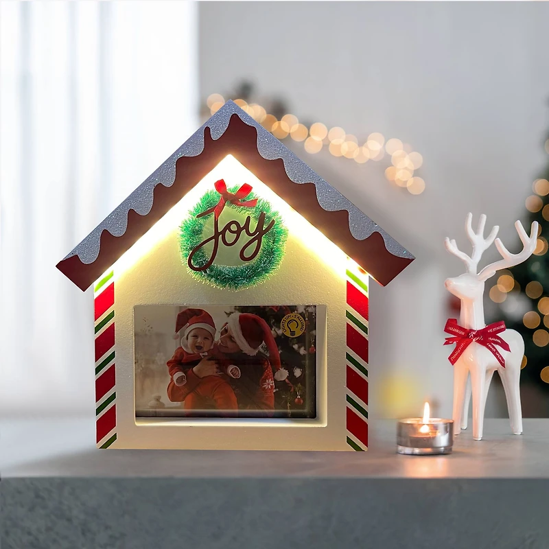 4" x 6" Peppermint House Light-Up Tabletop Frame by Studio Décor®
