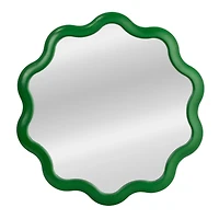 Hello Honey® 23.75" Green Scalloped Wavy Wall Mirror