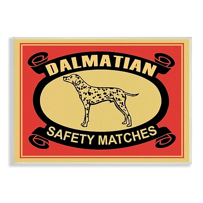 Stupell Industries Vintage Dalmatian Safety Matches Wall Plaque