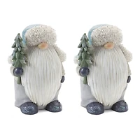 8.25" Gnome with Pine Tree Figurine, 2ct.