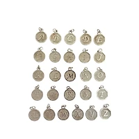 Blue Moon Studio™ Round Silver Alphabet Charm Set