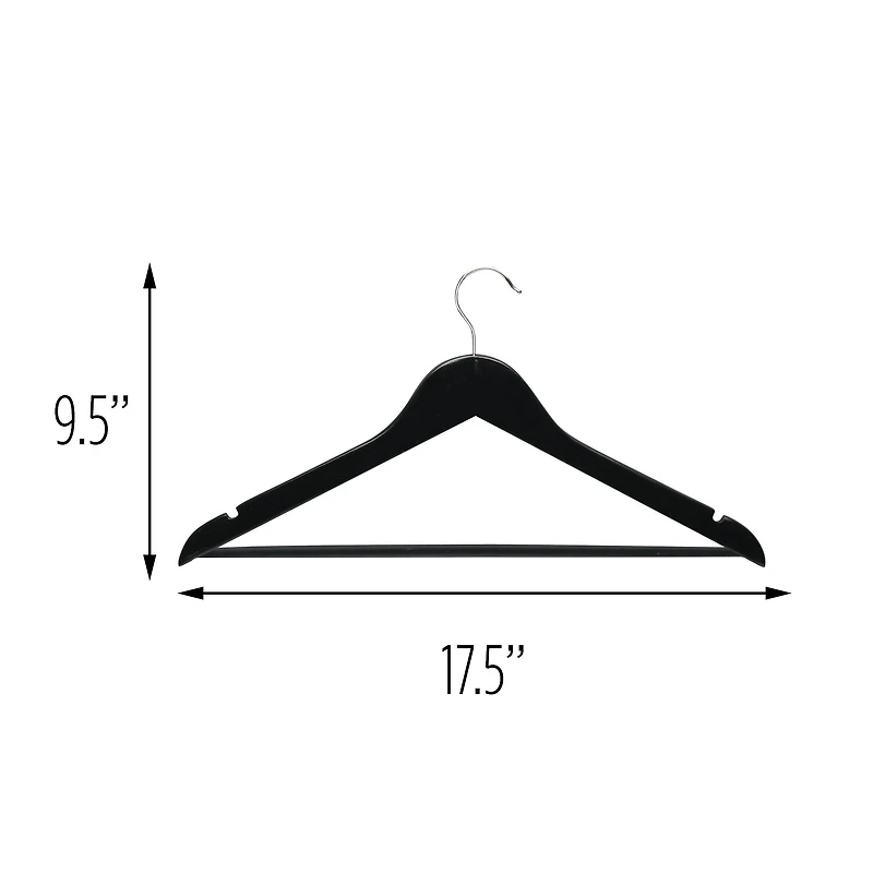 Honey Can Do Ebony Wood Suit Hangers, 8ct.