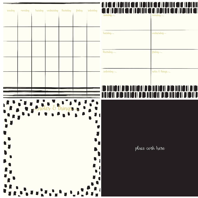 WallPops Luxe Dry Erase Calendar & Corkboard Set