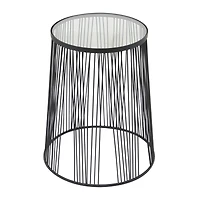 Black Metal Contemporary Accent Table, 22" x 18" x 18"