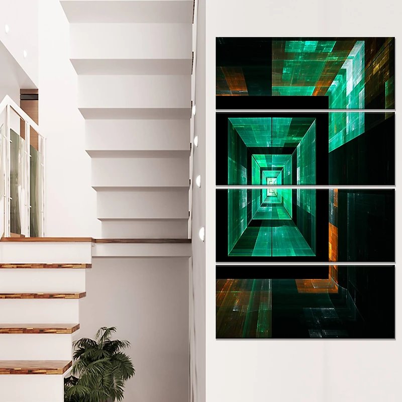 Designart - Deep Green Infinite Cube