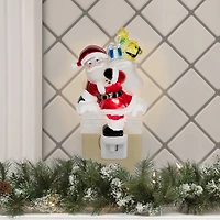 Glittered Santa Climbing Chimney Christmas Night Light - 6.25"