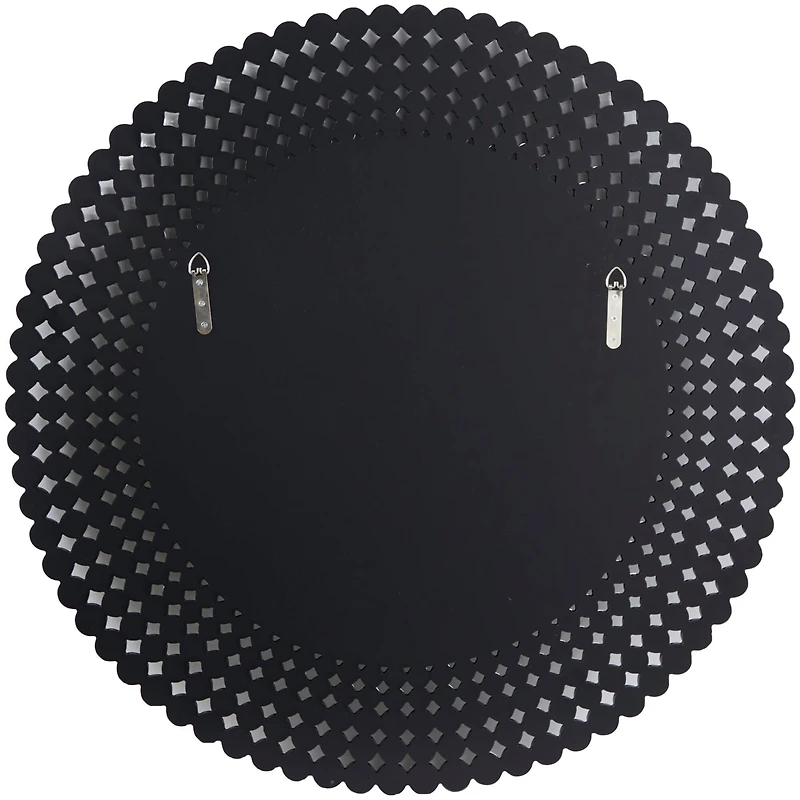 Silver Glass Starburst Wall Mirror with Crystal Embellishment 36" x 1" x 36"