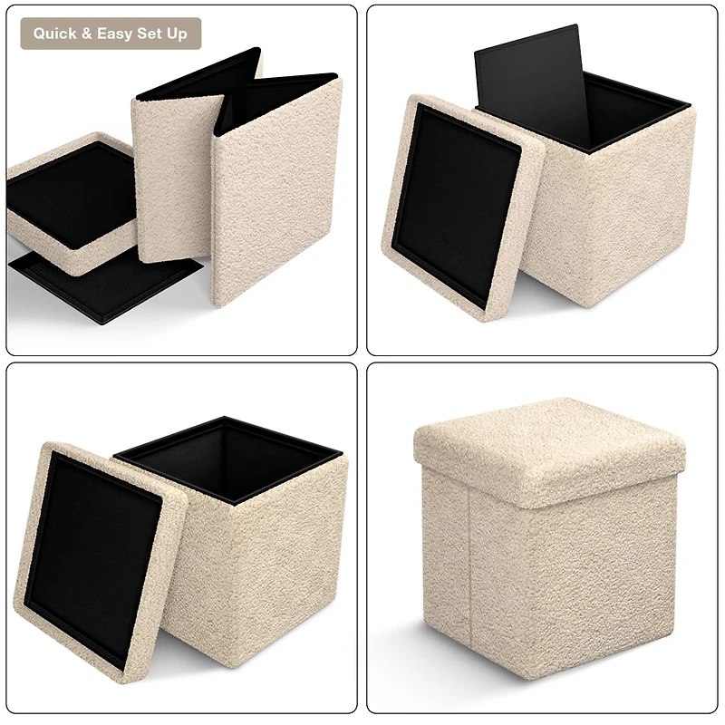Sorbus Teddy Storage Ottoman Cube