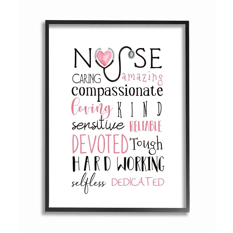 Stupell Industries Nurse Inspirational Description Healthcare Professional Gratitude Framed Wall Art