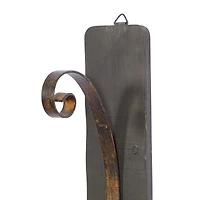 Black Iron Rustic Candle Wall Sconce, 36" x 8" x 5"