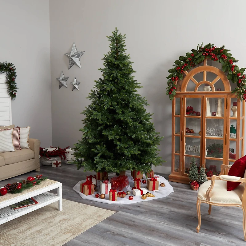 9ft. Pre-Lit North Carolina Spruce Artificial Christmas Tree, Clear Lights