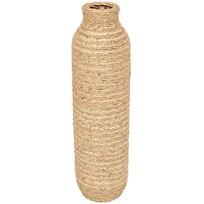 32" Brown Seagrass Handmade Vase