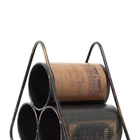 11" Black Industrial Wine Rack