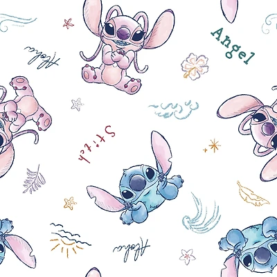 Disney® Stitch & Angel Sketch Cotton Fabric