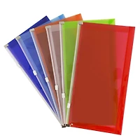 JAM Paper 4.13" x 9.5" Mixed Plastic Zip Closure Booklet Envelopes, 12ct.