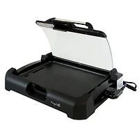 Megachef Reversible Indoor Grill & Griddle With Removable Glass Lid