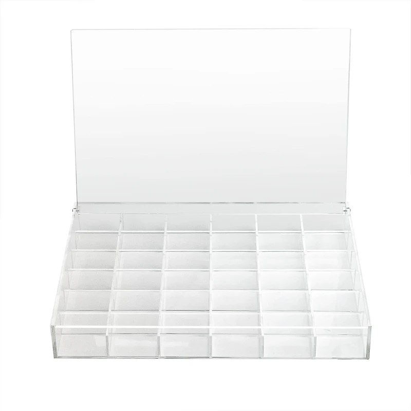 6 Pack: 13.6" Clear 36-Compartment Divided Tray with Lid by Bead Landing™