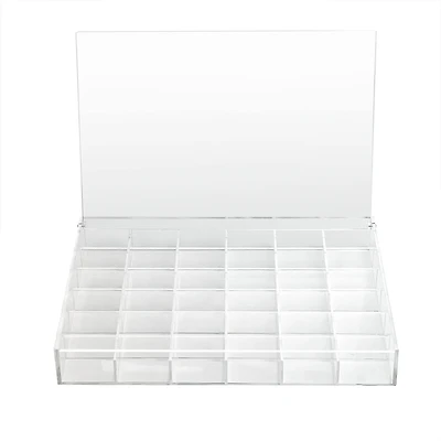 6 Pack: 13.6" Clear 36-Compartment Divided Tray with Lid by Bead Landing™