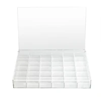 6 Pack: 13.6" Clear 36-Compartment Divided Tray with Lid by Bead Landing™
