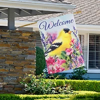 40" x 28" Welcome Yellow Finch Spring Outdoor House Flag
