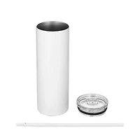 18.5oz. Skinny Sublimation Tumbler with Straw by Make Market® 