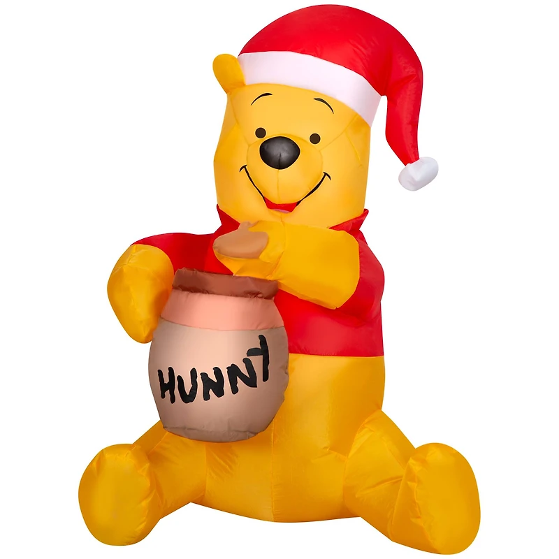 3ft. Airblown® Inflatable Christmas Winnie the Pooh in Santa Hat with Hunny Pot