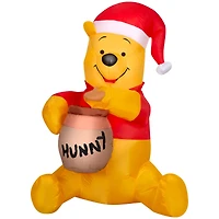 3ft. Airblown® Inflatable Christmas Winnie the Pooh in Santa Hat with Hunny Pot